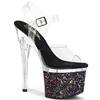 Pleaser - ESTEEM708LG Sandale à bride à la cheville, Pole dance chaussures - Transparent/Noir Product image